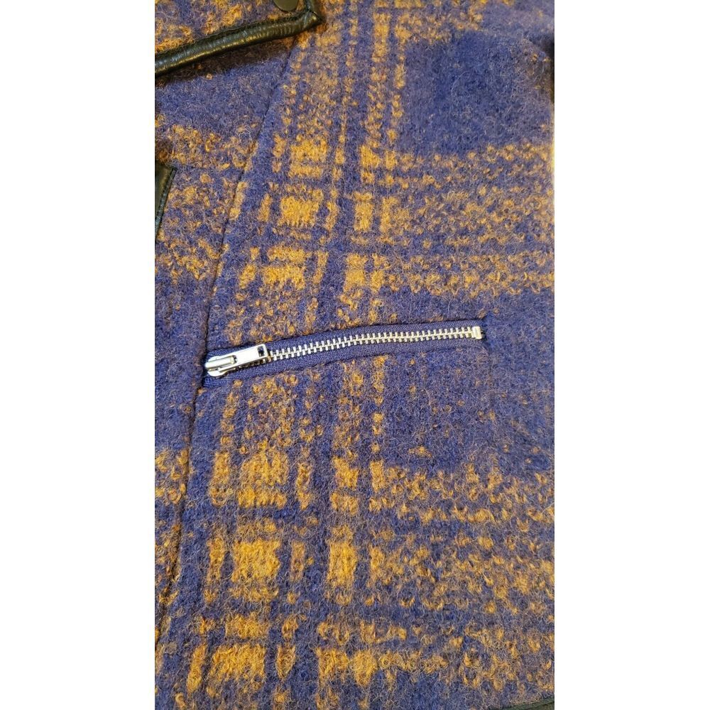 NWT Cut 25 Byzantium Plaid Crop Wool Leather Trim Jacket Zip Pocket S Orig. $550 - Picture 8 of 16